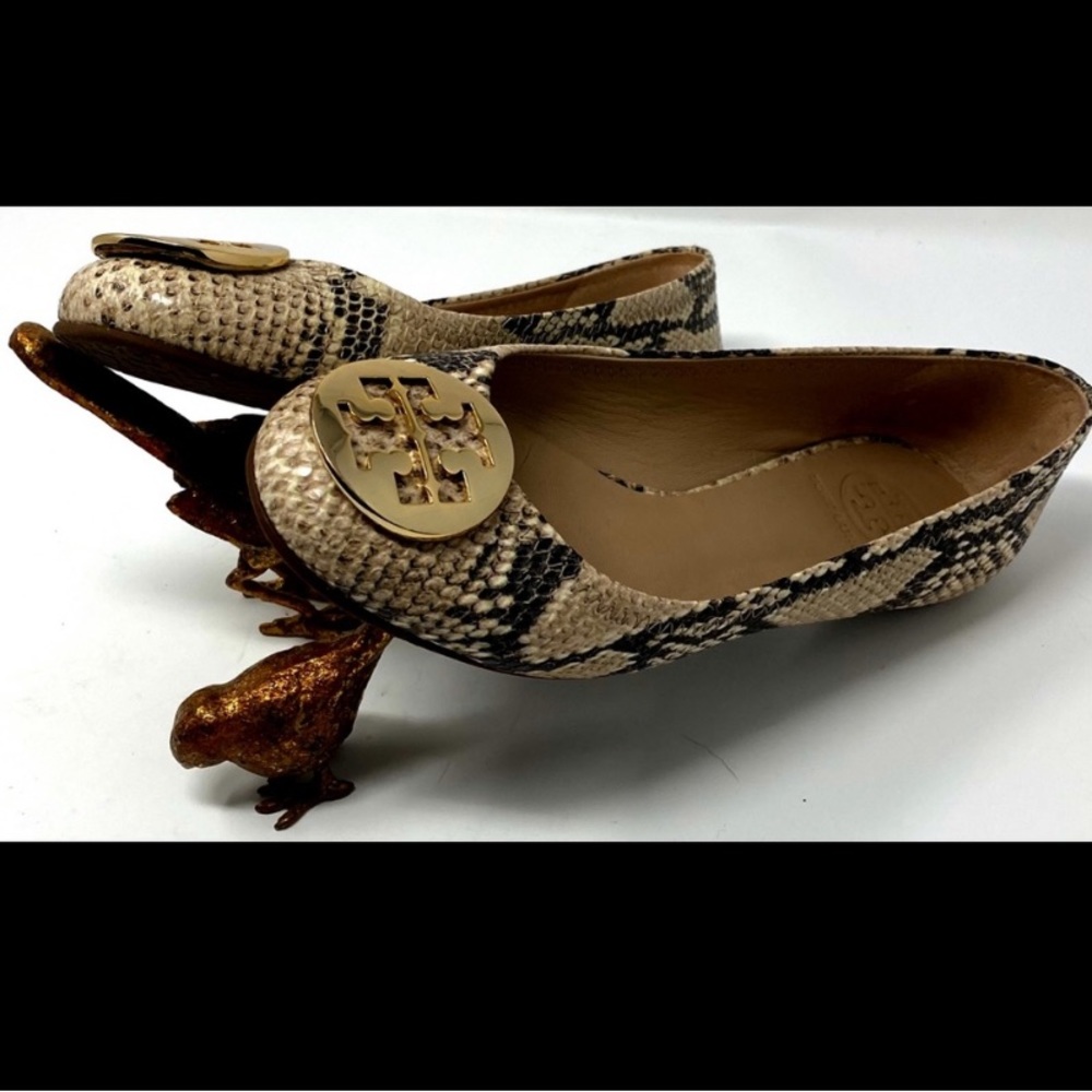 Repost- Tory Burch Reva snake skin flats